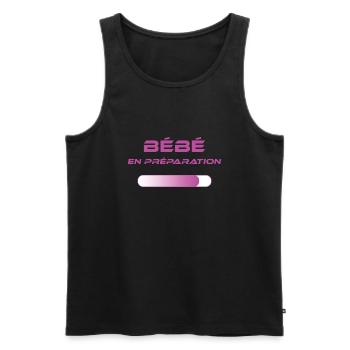 BEBE en préparation rose - Débardeur bio Premium Homme - noir - Devant - Michal (187cm)
