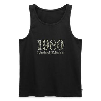 1980 - Men's Premium Organic Tank Top - black - Front - Michal (187cm)