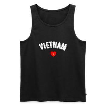Vietnam - Männer Premium Bio Tank Top - Schwarz - Vorne - Michal (187cm)