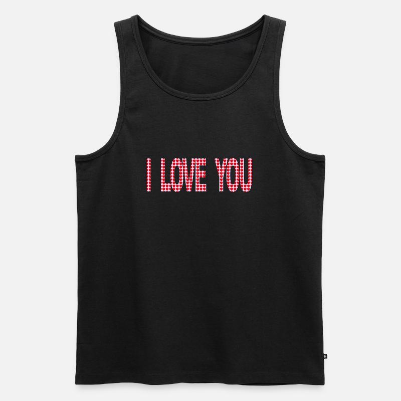 Ich liebe dich - Männer Premium Bio Tank Top - Schwarz