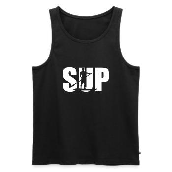 Skateboard SUP Surfing - Men's Premium Organic Tank Top - black - Front - Michal (187cm)
