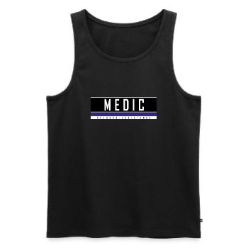 Flap Custom Medic Rescue Assistance - Men's Premium Organic Tank Top - black - Front - AI Model Male 178 light (178cm)