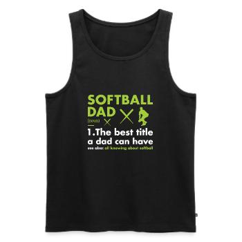 Sport Dad Définition Softball - Débardeur bio Premium Homme - noir - Devant - AI Model Male 178 light (178cm)
