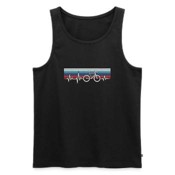 HEARTBEAT CYCLING ROAD BIKE BIKE TOUR CYCLIST - Men's Premium Organic Tank Top - black - Front - AI Model Male 178 light (178cm)