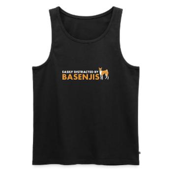 Dog Easily Distracted By Basenji - Men's Premium Organic Tank Top - black - Front - Michal (187cm)