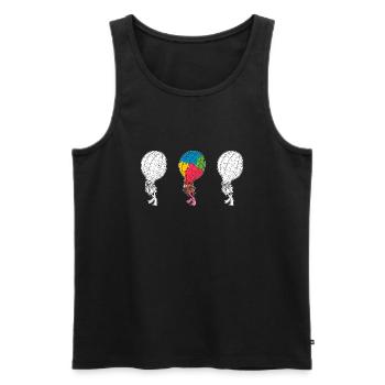 Balloon Autistic Autism thing Puzzle Piece Be Kind - Men's Premium Organic Tank Top - black - Front - Michal (187cm)