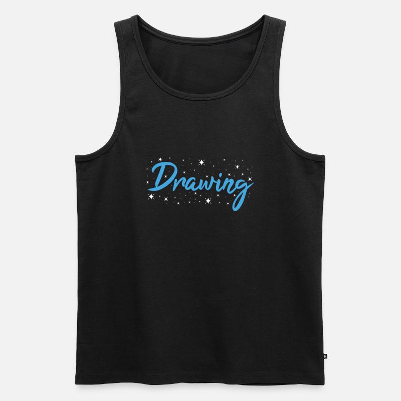 Drawer Drawing - Männer Premium Bio Tank Top - Schwarz