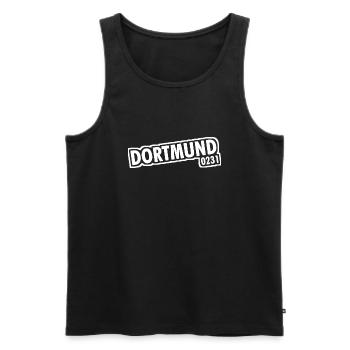 Dortmund - 0231 - Indicatif Régional - Débardeur bio Premium Homme - noir - Devant - AI Model Male 178 light (178cm)