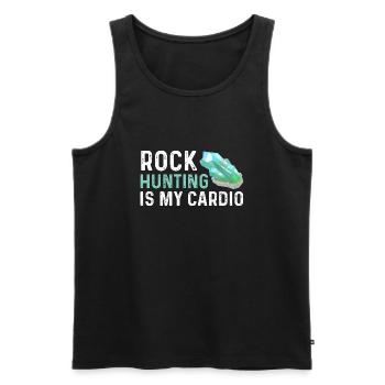 La chasse aux rochers, c’est mon cardio - Geode Hunter - Débardeur bio Premium Homme - noir - Devant - Michal (187cm)