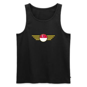 Ich liebe Singapur, Eleganz Stil Design T-Shirt - Männer Premium Bio Tank Top - Schwarz - Vorne - AI Model Male 178 light (178cm)