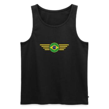 I Love Brazil, Elegance Style Design T-Shirt - Men's Premium Organic Tank Top - black - Front - Michal (187cm)