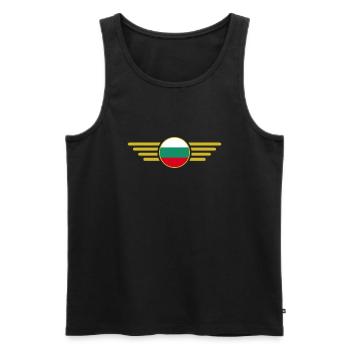 I Love Bulgaria, Style Design T-Shirt, Clothing - Men's Premium Organic Tank Top - black - Front - AI Model Male 178 light (178cm)