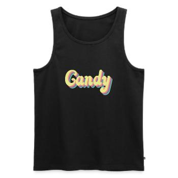 CANDY vintage design - Männer Premium Bio Tank Top - Schwarz - Vorne - Michal (187cm)