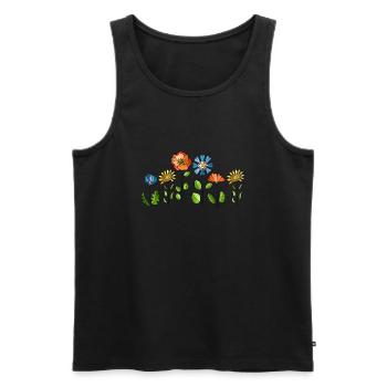Blumen - Männer Premium Bio Tank Top - Schwarz - Vorne - AI Model Male 178 light (178cm)