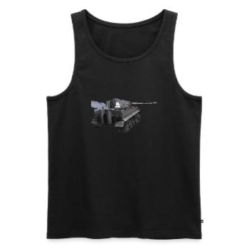 Tiger I Unicorn - Men's Premium Organic Tank Top - black - Front - Michal (187cm)