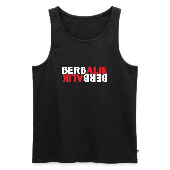 INDONET Berbalik - Débardeur bio Premium Homme - noir - Devant - AI Model Male 178 light (178cm)