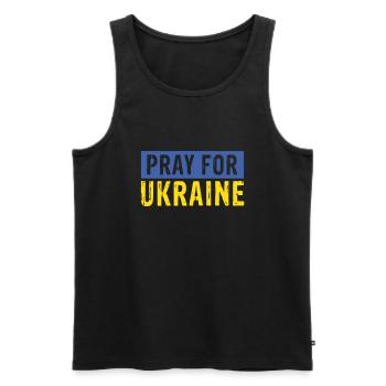 Priez pour l’Ukraine | Vectorale - Débardeur bio Premium Homme - noir - Devant - AI Model Male 178 light (178cm)