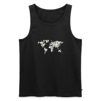 Die Welt - Männer Premium Bio Tank Top - Schwarz - Vorne - AI Model Male 178 light (178cm)
