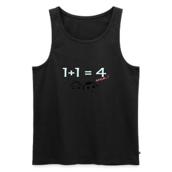 1 + 1 = 4 - Débardeur bio Premium Homme - noir - Devant - AI Model Male 178 light (178cm)