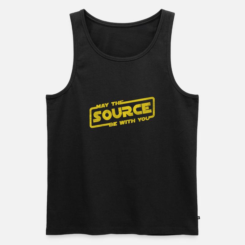 May The Source Be With You | Programmierer Coder - Männer Premium Bio Tank Top - Schwarz