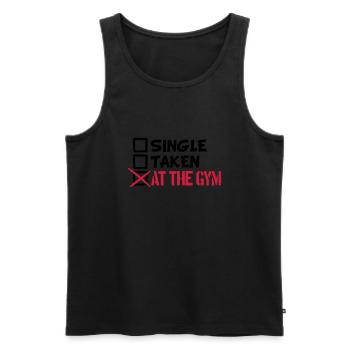 gym bodybuilder muscle d'entraînement poids - Débardeur bio Premium Homme - noir - Devant - Michal (187cm)