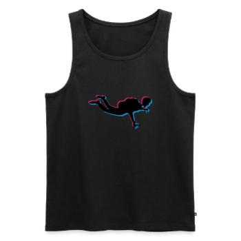 3d fallschirmspringer silhouette absturz fliegen f - Männer Premium Bio Tank Top - Schwarz - Vorne - AI Model Male 178 light (178cm)