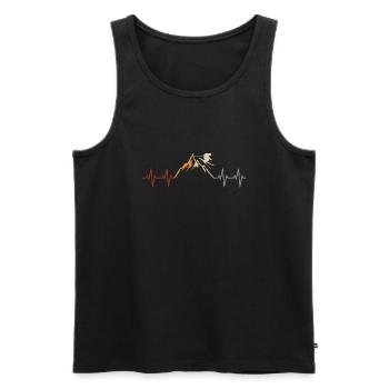Skifahrer Ski Herzschlag Vintage - Männer Premium Bio Tank Top - Schwarz - Vorne - Michal (187cm)