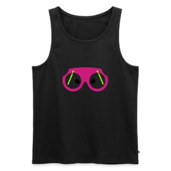 Glasses Wiper Lens Eyes Geek Joke - Men's Premium Organic Tank Top - black - Front - Michal (187cm)