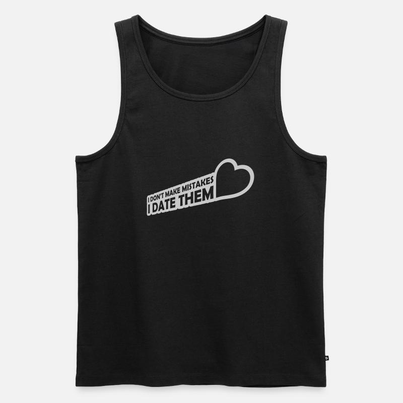 Date Mistakes Zitat Logo - Männer Premium Bio Tank Top - Schwarz