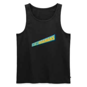 fight like ukrainians Zitat - Männer Premium Bio Tank Top - Schwarz - Vorne - Michal (187cm)