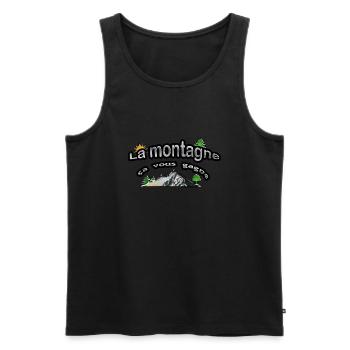 La montagne ça vous gagne - Débardeur bio Premium Homme - noir - Devant - AI Model Male 178 light (178cm)
