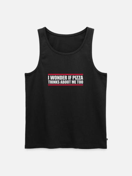 pizza thinks about me - Men's Premium Organic Tank Top - black