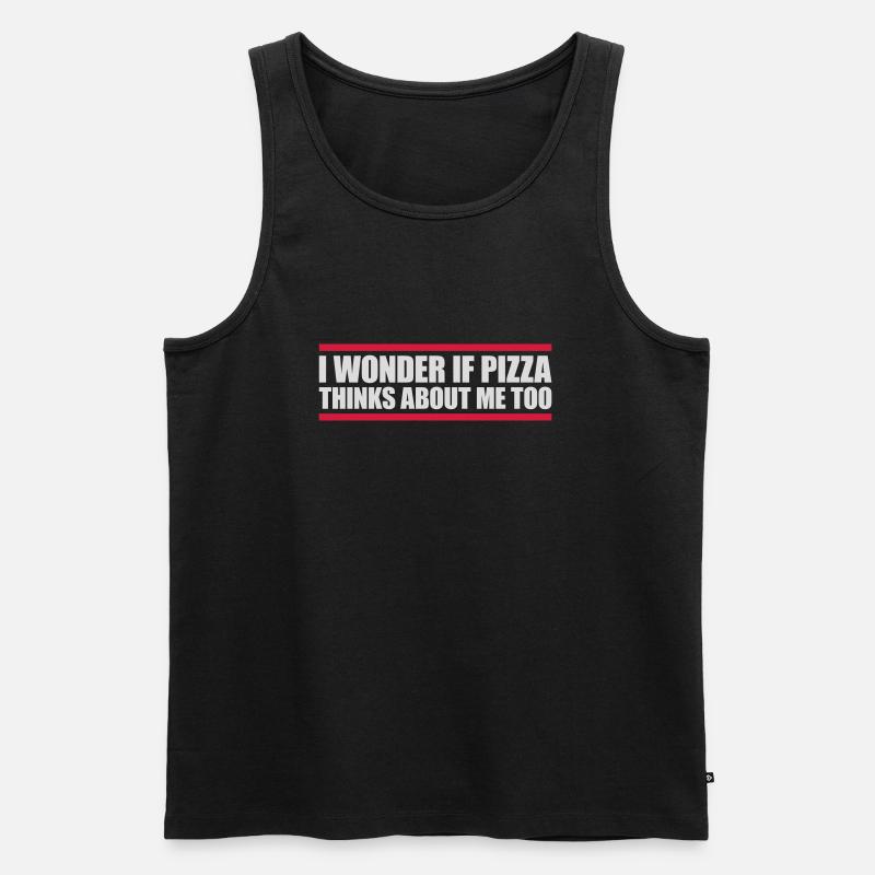 pizza thinks about me - Men's Premium Organic Tank Top - black