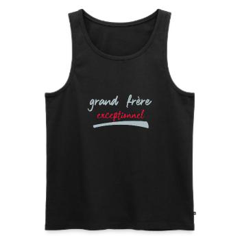 grand frère exceptionnel - Débardeur bio Premium Homme - noir - Devant - Michal (187cm)