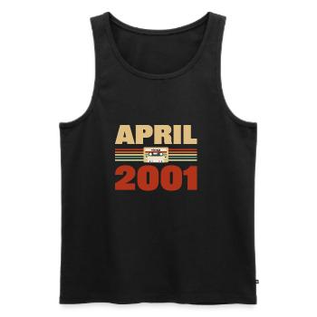 22. Geburtstag April Jahrgang 2001 Geschenkidee - Männer Premium Bio Tank Top - Schwarz - Vorne - Michal (187cm)
