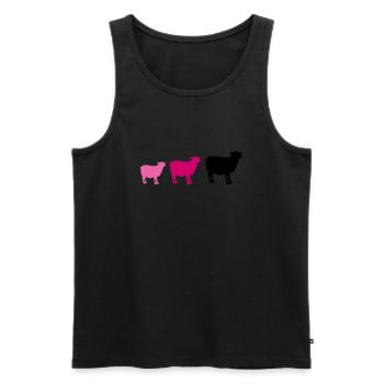 sheep family - Men's Premium Organic Tank Top - black - Front - AI Model Male 178 light (178cm)