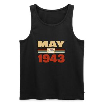 80. Geburtstag Mai Jahrgang 1943 Geschenkidee - Männer Premium Bio Tank Top - Schwarz - Vorne - Michal (187cm)