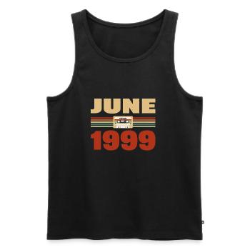 24th Birthday June Vintage 1999 Gift Idea - Men's Premium Organic Tank Top - black - Front - AI Model Male 178 light (178cm)