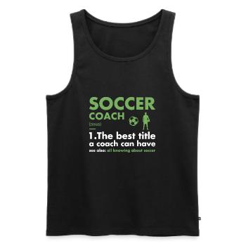 Entraîneur sportif Définition Soccer - Débardeur bio Premium Homme - noir - Devant - Michal (187cm)