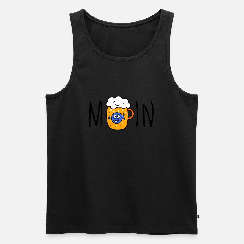 Moin Bier - Männer Premium Bio Tank Top - Schwarz