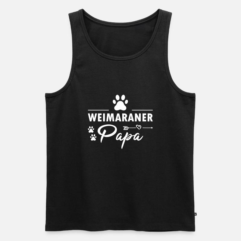 Weimaraner Papa - Männer Premium Bio Tank Top - Schwarz
