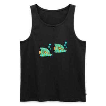 Pisces - Men's Premium Organic Tank Top - black - Front - Michal (187cm)