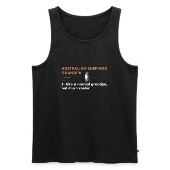 Dog Aussie Grandpa Definition - Men's Premium Organic Tank Top - black - Front - AI Model Male 178 light (178cm)
