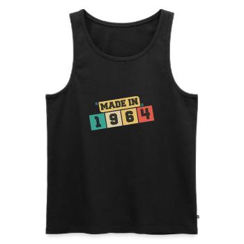 1964 Birthday 1964 Born in 1964 Birthday - Men's Premium Organic Tank Top - black - Front - AI Model Male 178 light (178cm)
