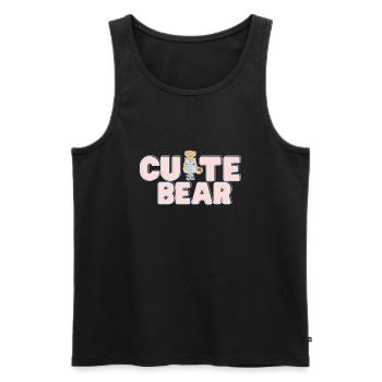 Teddy Bear Shirt, Love Shirt for Her, Cute Bear - Männer Premium Bio Tank Top - Schwarz - Vorne - AI Model Male 178 light (178cm)