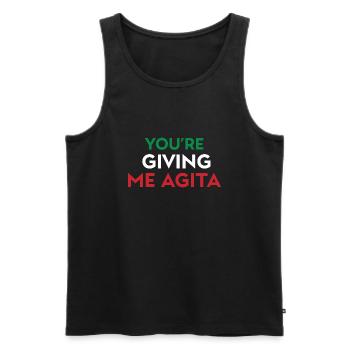 Giving Me Agita Funny Italian Sayings Quote - Men's Premium Organic Tank Top - black - Front - Michal (187cm)