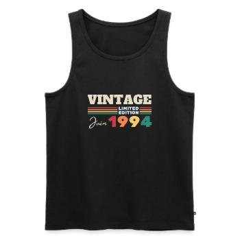 Vintage June 1994 Anniversary Gift - Men's Premium Organic Tank Top - black - Front - Michal (187cm)