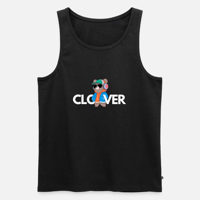 Clover teddy White Edition - Männer Premium Bio Tank Top - Schwarz