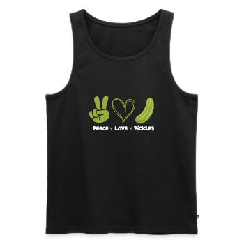 Peace Love Pickles - Amateur de cornichons amusant - Débardeur bio Premium Homme - noir - Devant - AI Model Male 178 light (178cm)
