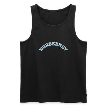 Norderney - Männer Premium Bio Tank Top - Schwarz - Vorne - AI Model Male 178 light (178cm)